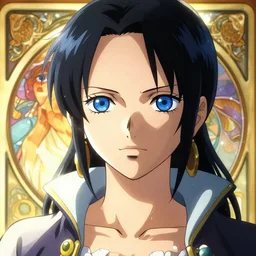 highly detailed vfx portrait of nico robin, greg rutkowski, makoto shinkai, alphonse mucha, sharp focus, art by artgerm and greg rutkowski, backlit, harsh overhead sunlight, blue eyes,