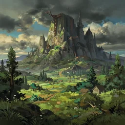 epic fantasy landscape, dramatic lighting, digital art, greg rutkowski, dan mumford, studio ghibli trending on artstation,
