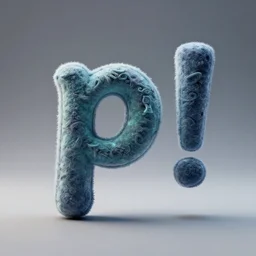 3 d render, octane render of the letter ( p!!! ) in an alien language