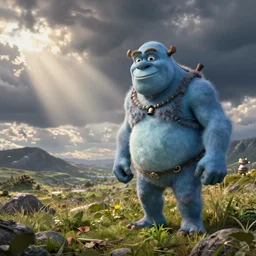 Blue Shrek in the distance