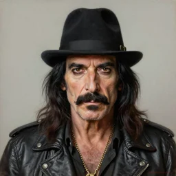 Caricature portraits done of Frank Zappa, realistic, hyperrealistic, very realistic, highly detailed, very detailed, extremely detailed, detailed, oil painting, digital art, trending on artstation