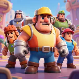 👨🚀, clash royal style characters, unreal engine 5, octane render, detailed, brawl stars, cinematografic, cinema 4 d, artstation trending