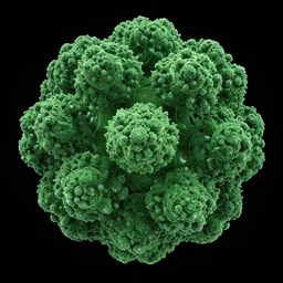 Realistic colourfull point cloud of Mandelbulb fractals, green tones, trending on artstation, octane render