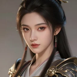 a beautiful Asian female warrior, close-up of face shot, highly detailed, 8k, elegant, gallant, ambient, digital painting, art station, concept art, smooth, sharp focus, illustration