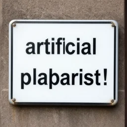 a sign that says,'artificial plagiarist!'