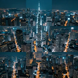 large and vast cyberpunk city : : photo mosaic