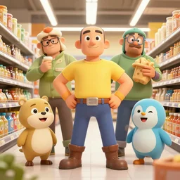 photo cartoon illustration comics manga painting of super market : 6 fantasy, digital painting, unreal engine, 8 k, volumetric lighting, contrast by john kirby by carl warner and jim woodring, trending on artstation frederick carl frieseke with simple smile