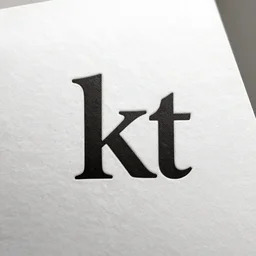 a logo design for the letters k t