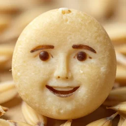a single oat with the face of john oates on it, john oates face, macro shot