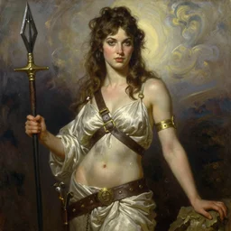 warrior, beautiful female, character design, painting by j. c. leyendecker, gaston bussiere, frank frazetta, tom of finland, trending on artstation