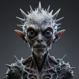 jason fused with a poltergeist lovecraft nervous space demon, spiky skin, creepy, melting, big eyes, photo, portrait, 3 d, high details, intricate details, by vincent di fate, artgerm julie bell beeple, 9 0 s, smooth gradients, volumetric lightning, high contrast, duo tone, depth of field, very coherent symmetrical artwork
