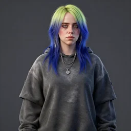 Billie Eillish as a video game character, unreal engine render, 4k