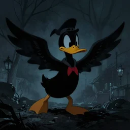darkwing duck is the terror that flaps in the night. art by edward hopper. dark ; moody ; mysterious.