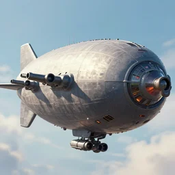 close up of a giant airship made out of haggis equipped with cannons and artillery, digital art, trending on artstation, 4 k