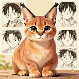 [ cute fluffy caracal ] ( by kim jung gi ) ( by george morikawa ) ( by kentaro miura ) ( by eiichiro oda )