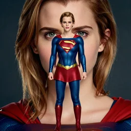 a fancy close up of Man of Steel cast as Emma Watson by Greg Rutkowski, full body shot