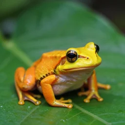photo { orange } and yellow frog