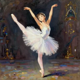 anime ukiyo - e ballerina, intricate oil painting by greg rutkowski, trending on artstation