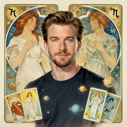 chris evans portrait by louis - theophile hingre and alphonse mucha, realistic, sharp focus, zodiac signs, tarot cards, planets, ethereal, art nouveau, magic, moon, sun, crown, dreamy, royal, jewellery