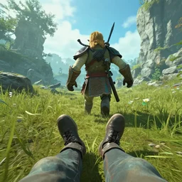 gopro photo first person perspective of being stomped on by guardian from botw