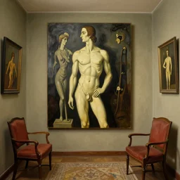 a backroom painting by giorgio de chirico