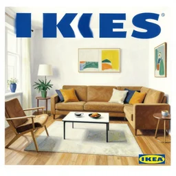IKEA catalogue photo of a living room, by Karel Appel
