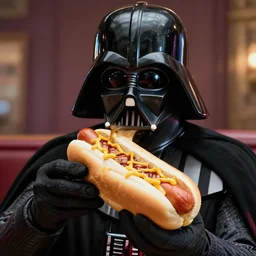darth vader eating a hot dog