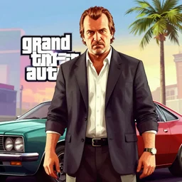 Alexander Pushkin in Grand Theft Auto 5 cover art, epic, 4k resolution, extremely detailed, very sharp, artstation, digital art, vibrant,