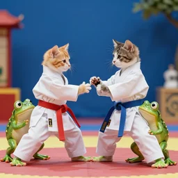 karate kittens fighting karate frogs