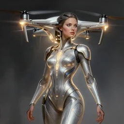 portrait of drone hale from westworld, intricate, elegant, glowing lights, highly detailed, digital painting, artstation, glamor pose, concept art, smooth, sharp focus, illustration, art by artgerm and greg rutkowski, artey freytag