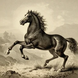a galloping horse, by gustave-dore