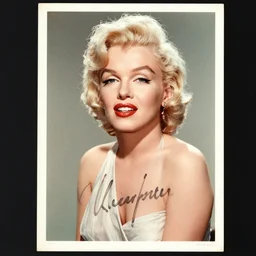 1950 autographed picture of Marilyn Monroe in color