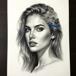 realistic tattoo sketch of a beautiful woman face double exposure with a mountain scenery, in the style of matteo pasqualin, amazing detail, sharp
