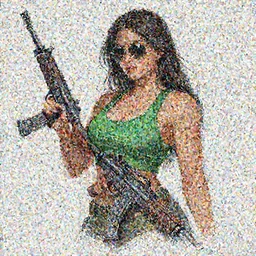 an sketch art of beautiful curvy girl with an athletic feminine body in a green tank top and aviator classic sunglasses holding an assault rifle on a white background, long hair, concept art, oc commission, illustration
