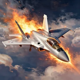 burning fighter jet f 2 2 f 3 5 in the clouds of jupiter, epic scene, by victo ngai, kilian eng vibrant colours, dynamic lighting, digital art, winning award masterpiece, fantastically beautiful, illustration, aesthetically inspired by beksinski and dan mumford, trending on artstation, art by greg rutkowski, 8 k