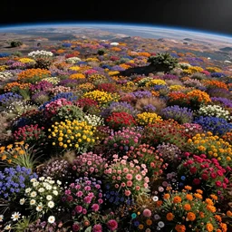 colorful flowers seen from orbit, high resolution