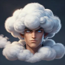 cloud as a character in the game league of legends, with a background based on the game league of legends, detailed face