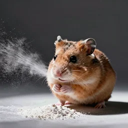 hamster snorting white powder
