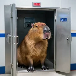 capybara in police gun locker,