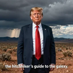 trump as a vogon from the movie “ the hitchhiker ’ s guide to the galaxy. ” photograph.