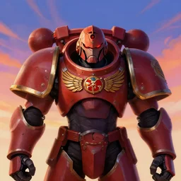 sanguinius primarch of the blood angels, closeup portrait art by greg rutkowski, digital art, trending on artstation, symmetry!! colorful skies