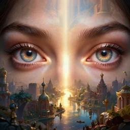highly detailed vanishing - point of eyes, in russia, unreal engine, chrome reflect, fantasy art by greg rutkowski, global illumination, radiant light, detailed and intricate environment