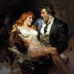 lobotomization ritual of happy modern western couple, by frank frazetta, jeff easley, realistic, dramatic lighting, fantastic reality, 8 k resolution