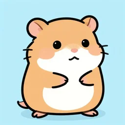 cartoon, fat hamster, colorful, pastel, bright, simple lines, clean cut, vector