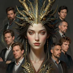 portrait of a ancient dragon with a beautiful calm woman face. concept art, extremely high details, artstation contest winner, masterpiece digital art by slawomir maniak, greg broadmore, chris rahn, luis royo, daniel e. greene