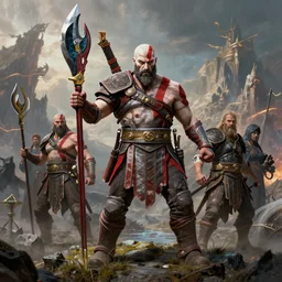 full body portrait of a god of war from warhammer 4 0 k, on a fantasy landscape, by hr giger, greg rutkowski, luis royo, wayne barlowe and cristian sauret, 8 k
