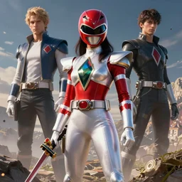 angela bassett is the leader and guide of the power rangers, by artgerm, greg rutkowski, james gurney
