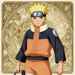 photo of anime-style Naruto in the style of Arthur Rackham, realistic, wide focus, 8k ultra, insanely detailed, intricate, elegant, art by Laurie Lipton, digital art by James Clyne, art by Steve Hanks