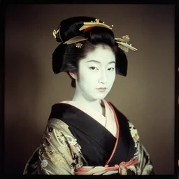 Portrait Photograph of a Japanese Geisha Dan-Di Orthochromatic safety film