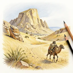 Colored pencil art on paper, Gold Rush, highly detailed, artstation, MasterPiece, Award-Winning, Caran d'Ache Luminance